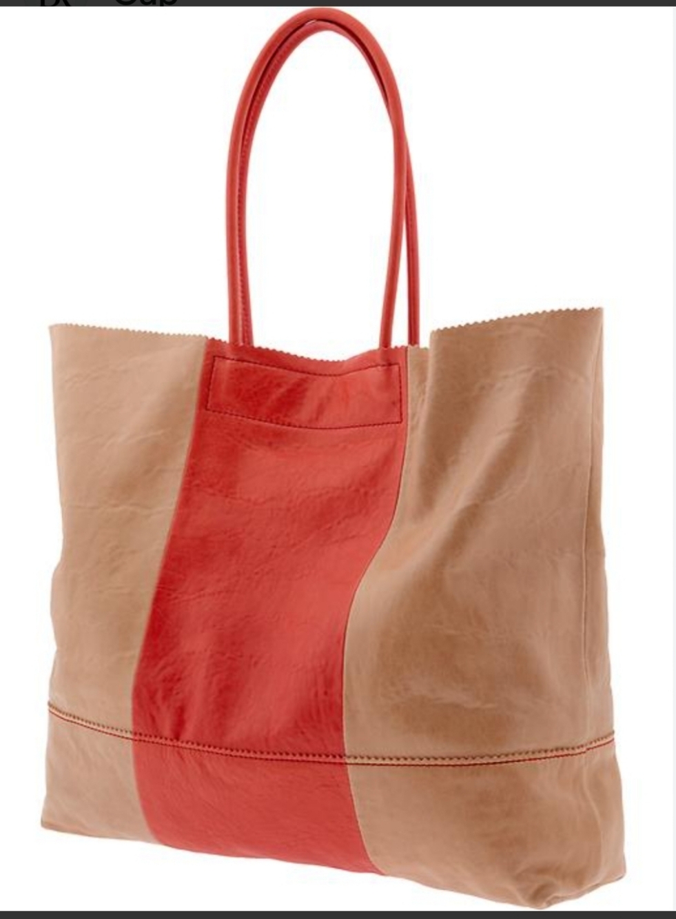 Banana Republic Leather Market Tote InTwo-Tone Tan and Orange